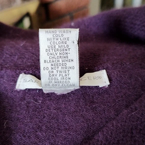 Sarah Spenser Angora and lambswool split neck collared sweater size L - Picture 5 of 8